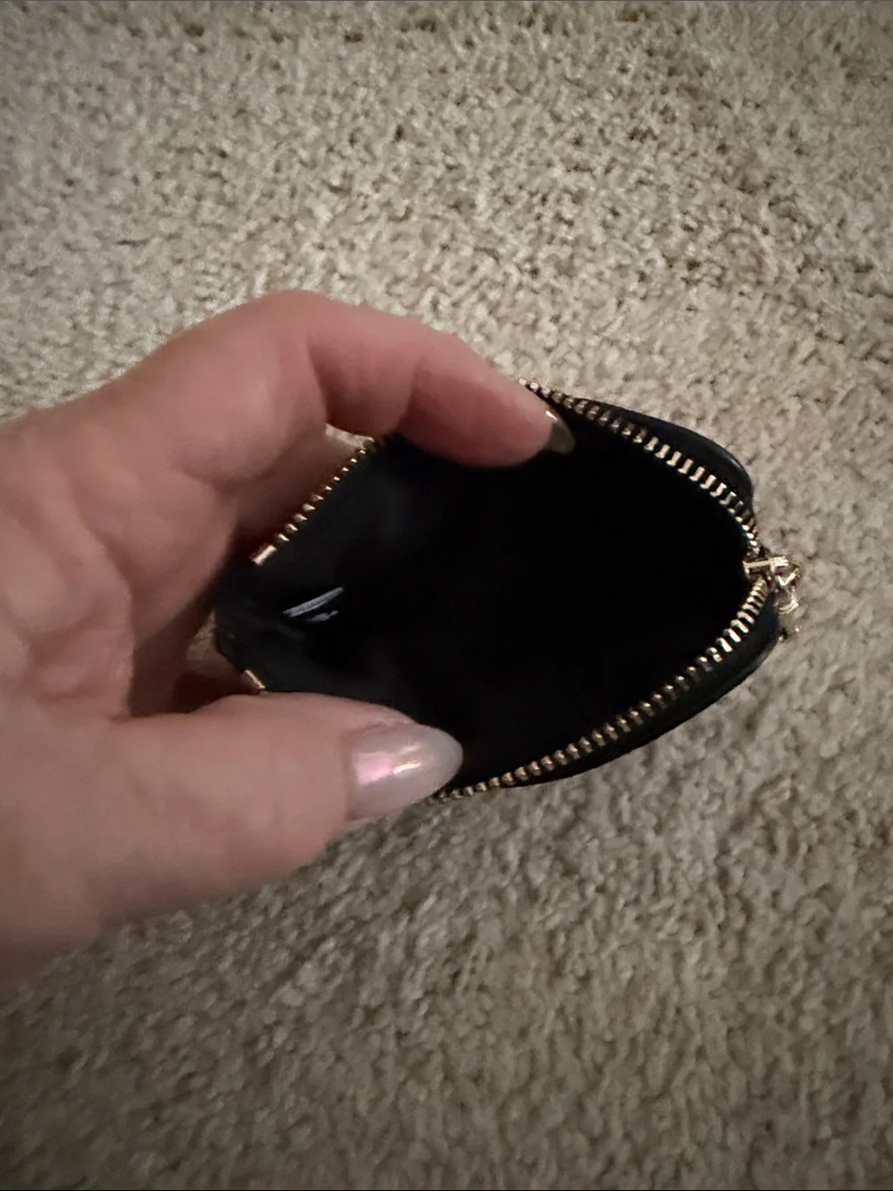 kate spade Black Leather Key & Card Holder with Gold Hardware